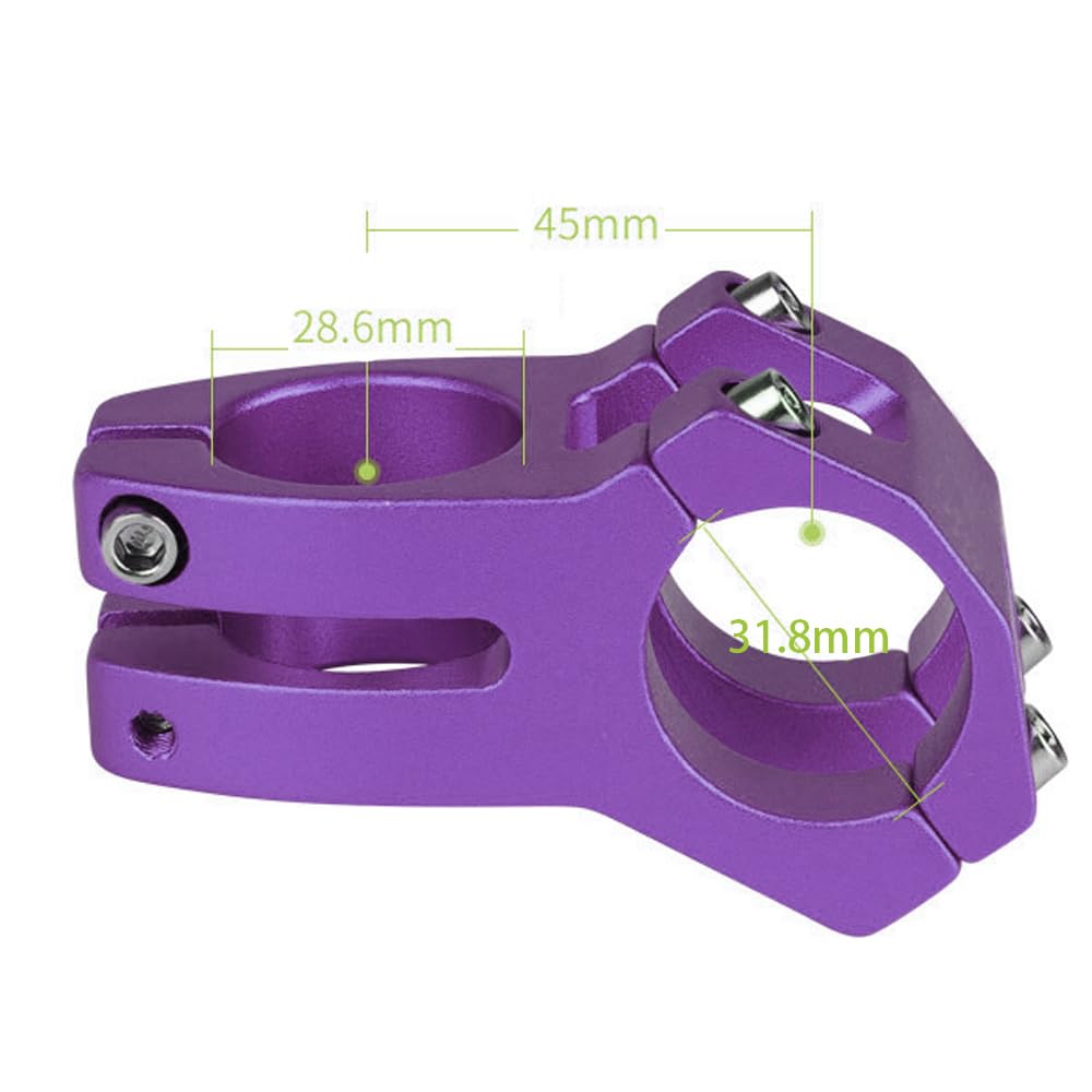 Tianeraus Bike Stem 45Mm Short Bicycle Stem Handlebar Riser Extender For Road Bike, Mountain Bike, Mtb, Bmx, Cycling (Purple)