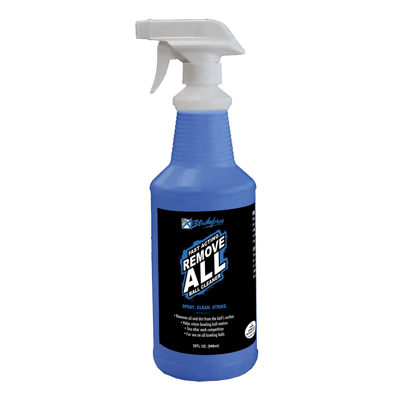 Kr Strikeforce Remove All Bowling Ball Cleaner - 32 Ounce Bottle, Blue