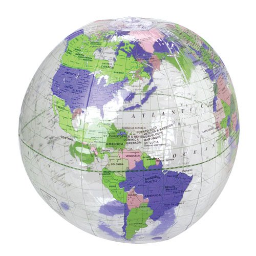 U. S. Toy Inflatable Clear Globe Beach Ball, Size 11inch, Made of Vinyl, Multicolor (IN169)