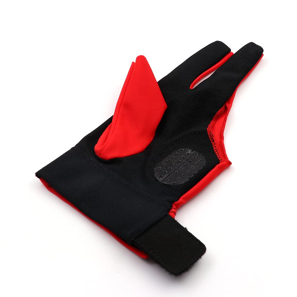 Cuesoul Professional Billiard Gloves Red-Wear On Left Hand Size Xl