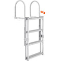 Vevor Retractable Dock Ladder 4 Steps, Aluminum Sliding Pontoon Boat Ladder With 36''-48'' Adjustable Height, 4'' Wide Step & No