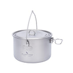 Ibasingo 1300Ml Outdoor Titanium Pot With Lid Folding Handle Camping Hiking Picnic Ultralight Bowl Tableware Only 166.5G Ti2043C
