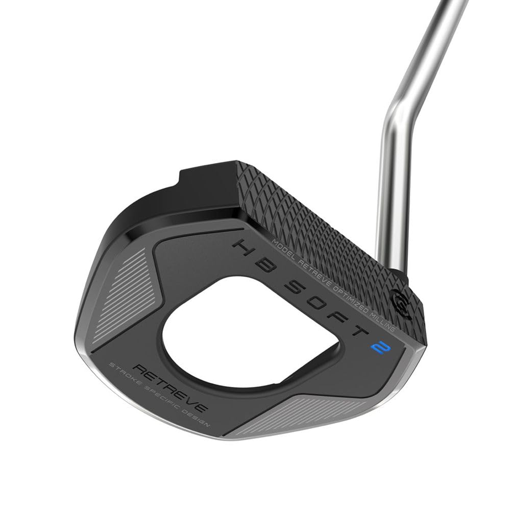 Cleveland Golf Retreve HB Soft 2 Putter, Black, 35, Single Bend - Oversized Grip, Right Hand
