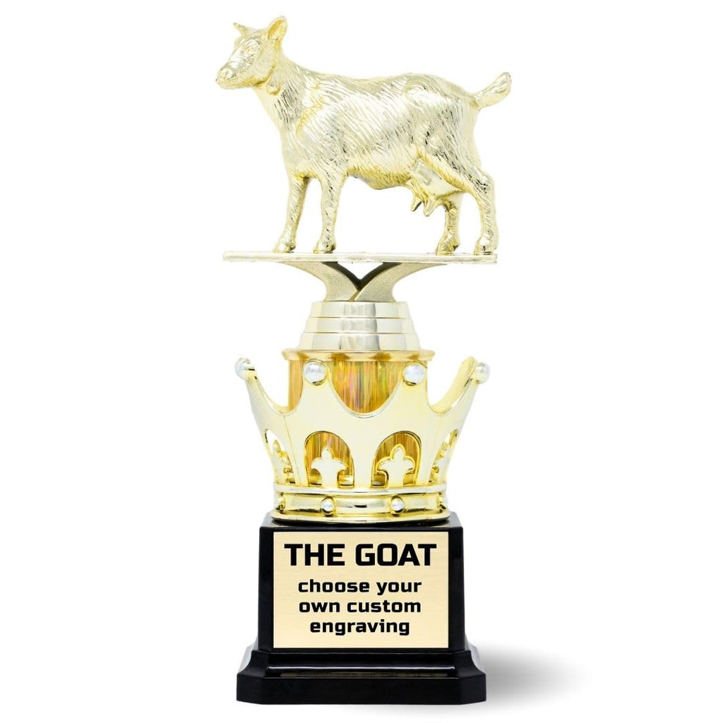 Goat Trophy - G.O.A.T. - Greatest Of All Time Funny Trophy Award With Option For Custom Plate - Appreciation Gift For Boss, Cowo