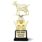 Goat Trophy - G.O.A.T. - Greatest Of All Time Funny Trophy Award With Option For Custom Plate - Appreciation Gift For Boss, Cowo