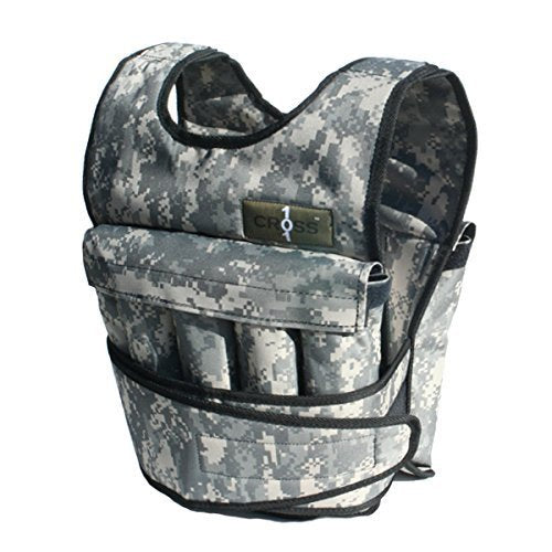 CROSS101 20LBS - 140LBS Adjustable Weighted Vest Wtih Shoulder Pads Option for Men and Women (60LBS)