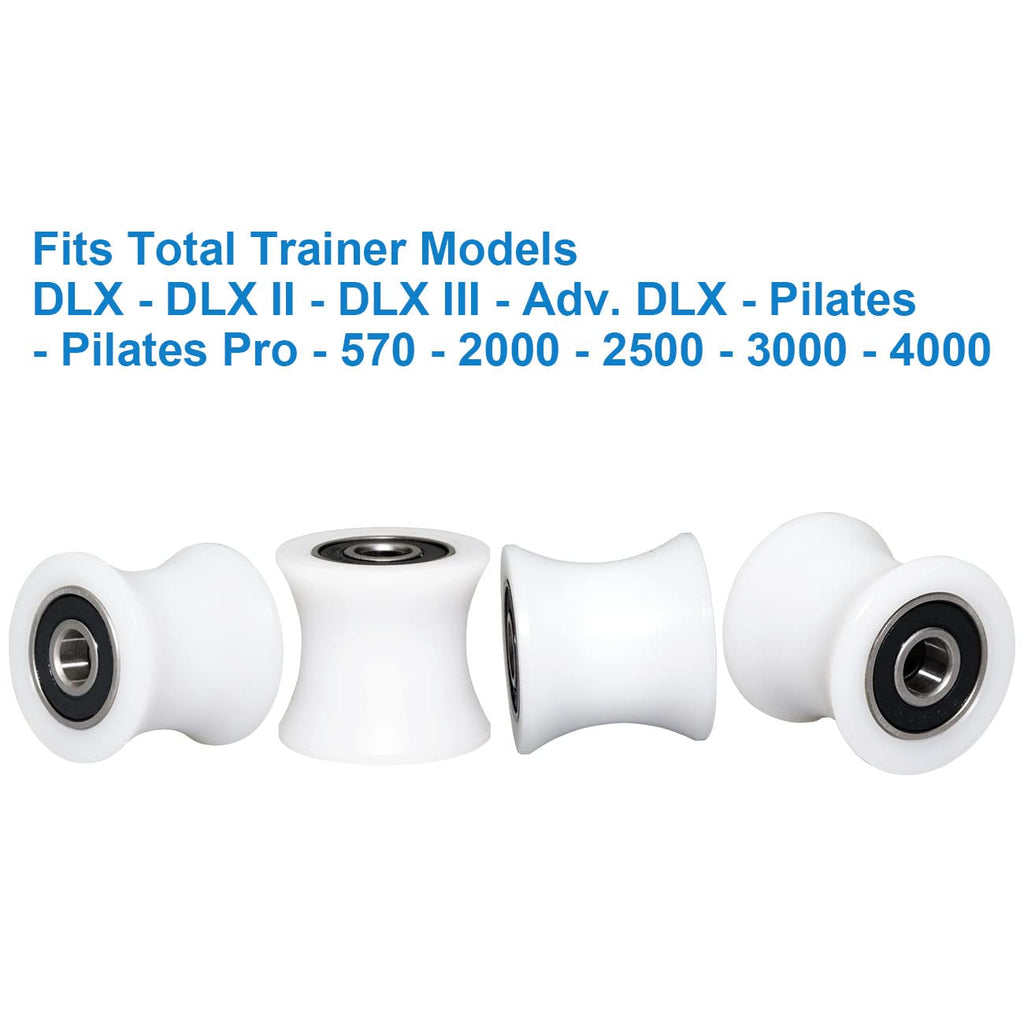 Total Trainer Rollers/Wheels Of 4 For Models Dlx, Dlx Ii, Dlx Iii, Adv Dlx, Pilates, Pilates Pro 2500, 3000, 4000,570, 2000 (Whi