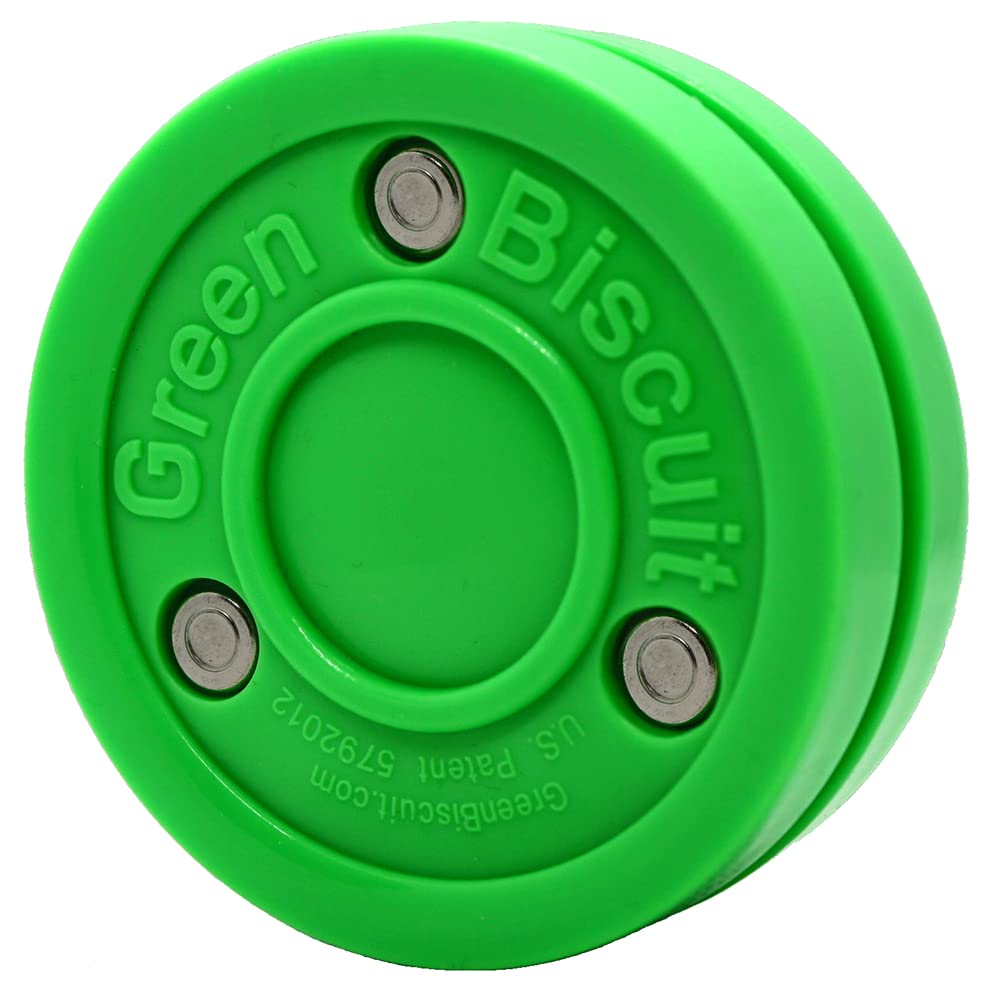 Green Biscuit Hockey Puck 2-Pack, Original, Off Ice Hockey Pucksnipe, Shooting Street Hockey Puck