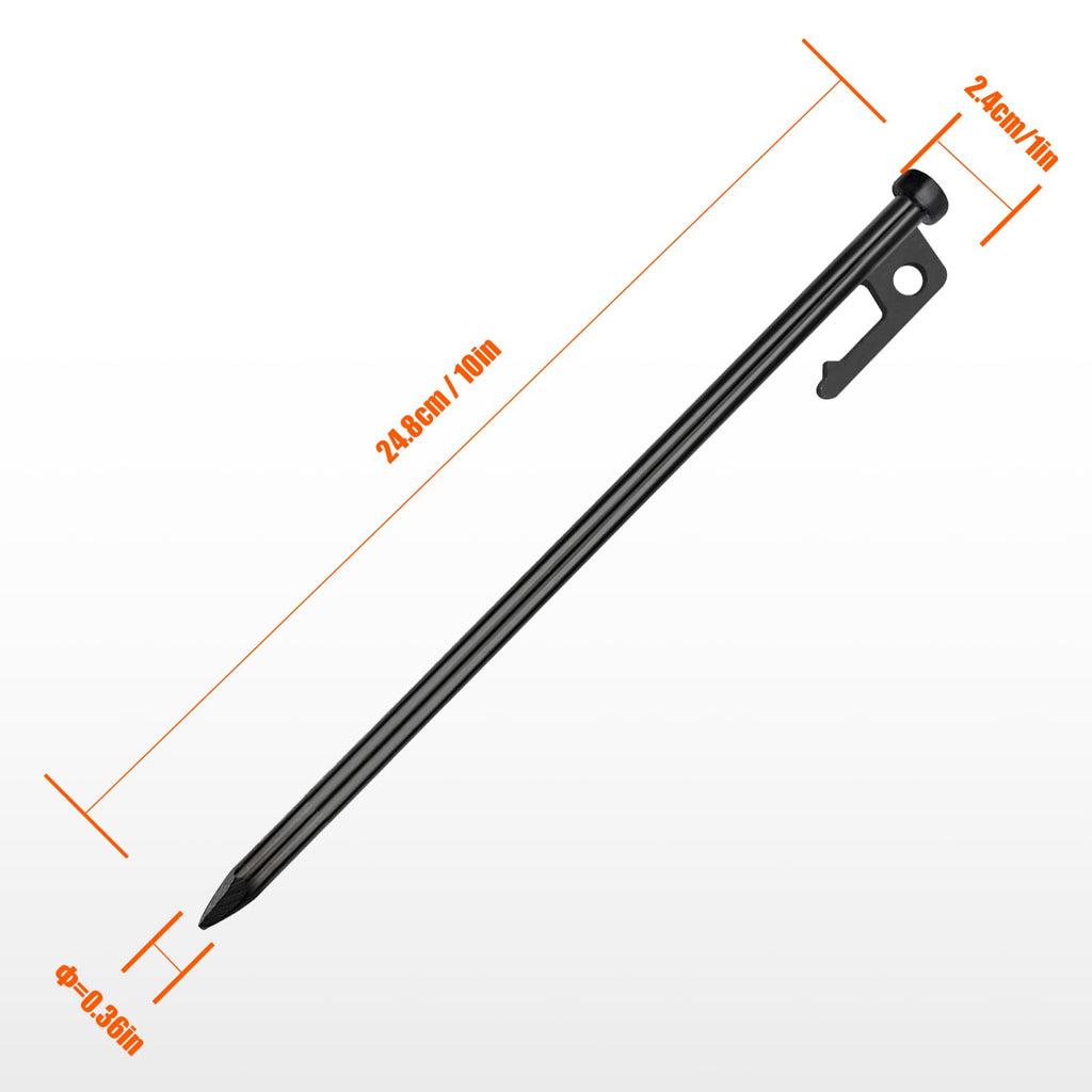 Eurmax Usa 12 Inch Multiuse Heavy Duty Steel Tent Stakes Tarp Pegs Camping Stakes For Outdoor Camping Canopy And Tarp With 4 Rop
