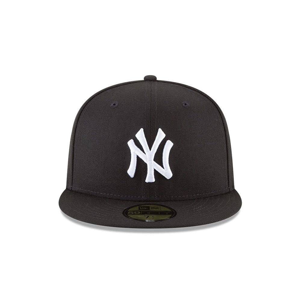 New Era Unisex-Adults New York Yankees Basic 59Fifty Fitted Cap Hat Black/White 11591127 (Size 7 7/8)