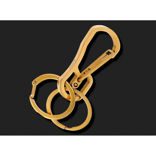 Alsmiley Stainless Steel Carabiner Clip Retractable Ring Set Keychain Quick Release Hooks for Men Women Gold