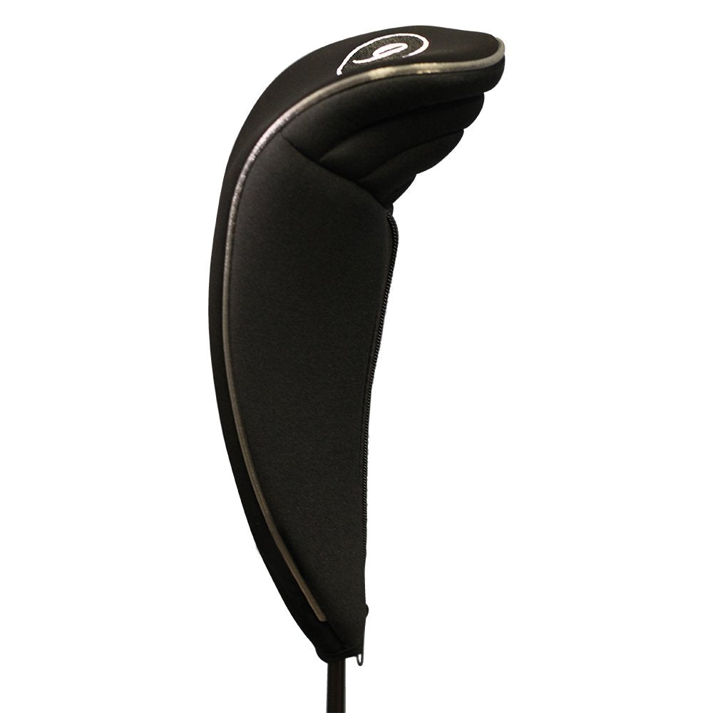 Black Golf Zipper Head Cover #9 Fairway Wood Metal Headcover Neoprene Traditional Plain Protective Cover Fits All Fairway Golf C