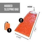 Artostravel Pack Of 6 Hooded Emergency Bivy Sack Survival Sleeping Bag Thermal Blanket  Waterproof Breathable For Camping, Hikin