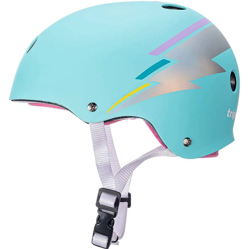 Triple Eight The Certified Sweatsaver Helmet For Skateboarding, Bmx, And Roller Skating, Teal Hologram, Large/X-Large