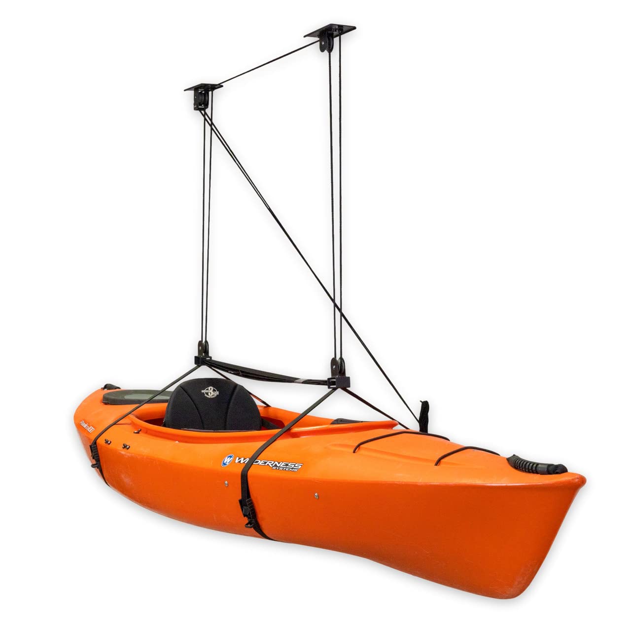 Storeyourboard Kayak And Canoe Ceiling Pulley System, Garage Mount Storage Hoist, Heavy Duty Holds 150 Lbs, Indoor Organizer