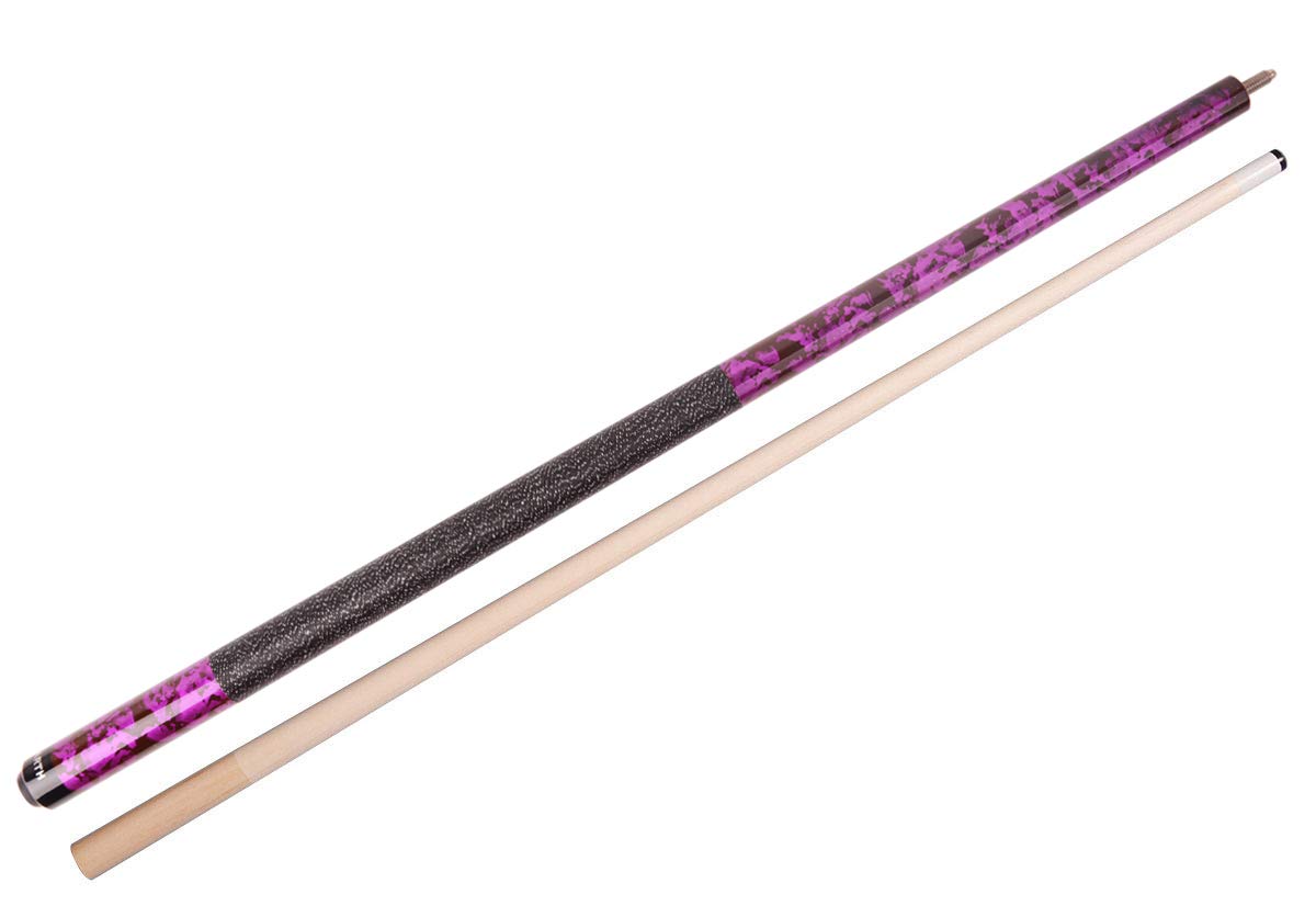 Ab Earth 58 Inch Hand-Painted Series 2-Piece Billiard Pool Cue Stick With Irish Linen Wrap (Purple, 19Oz)