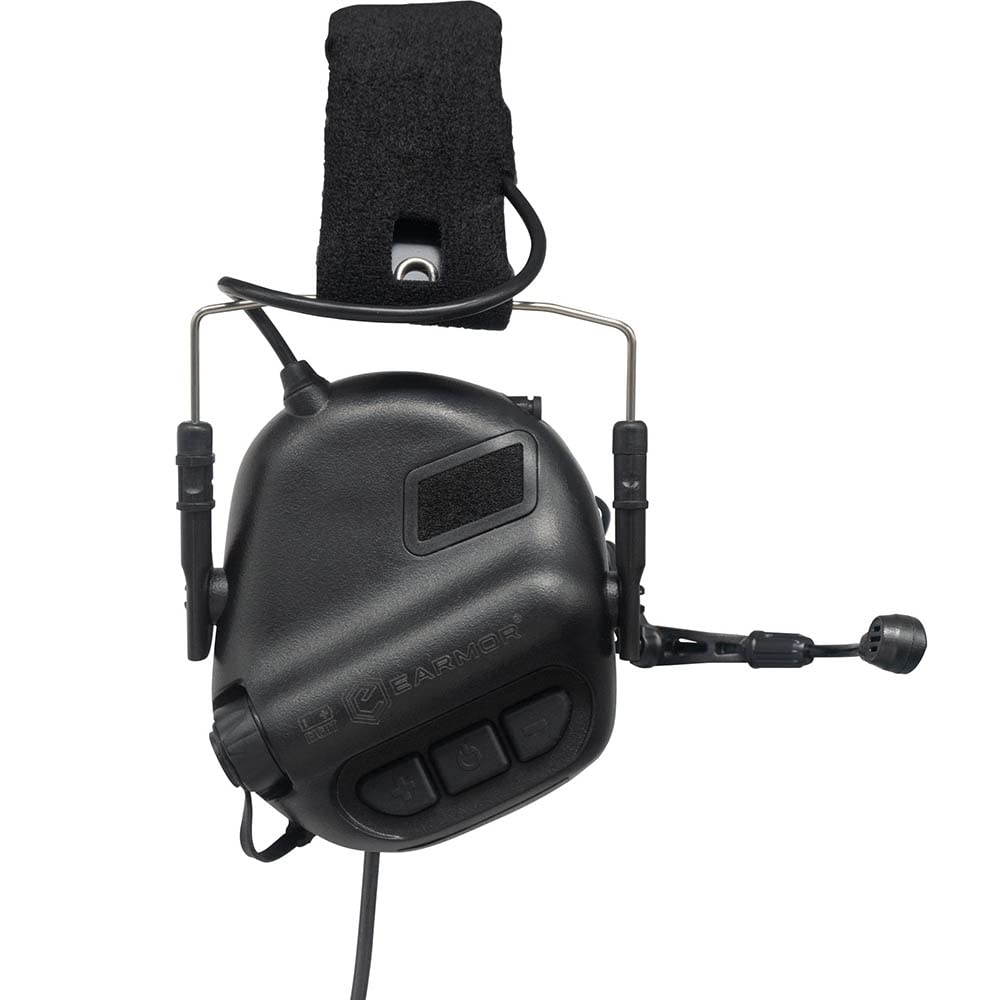 Earmor M32 Tactical Headset Hunting & Shooting Earmuffs With Microphone, Sound Amplification, Nato Tp120 Jacket, Black