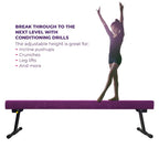 Glant 7.2Ft Ultrasimple Adjustable&Foldable Balance Beam,High-Low Floor Beam Suede Gymnastics Equipment,No Tool Require, Gymnast