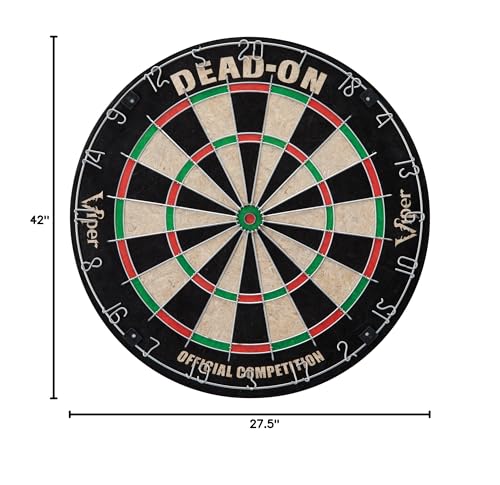 Viper Metropolitan Solid Wood Cabinet & Sisal/Bristle Dartboard Ready-To-Play Bundle: Deluxe Set (Dead On Dartboard And Darts),