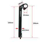 Upanbike 25.4Mm Bike Handlebar Stem 22.2Mm Bicycle Stem Gooseneck Shape 40Mm 80Mm Stem Length 150Mm 180Mm 220Mm For Mountain Bik