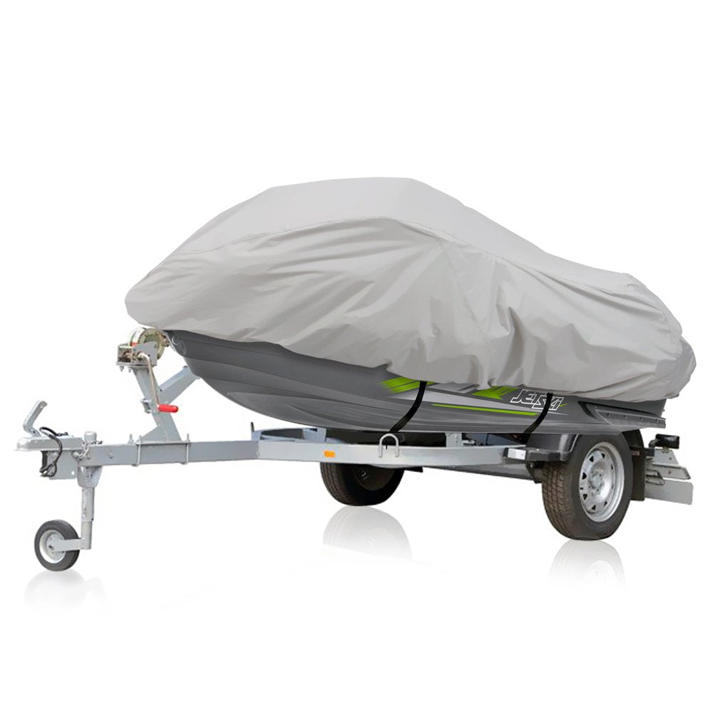 Pyle Waterproof Heavy Duty Jet ski Cover - 139 - 145 Inch Resistant Watercraft Storage Cover with Adjustable Strap & Elastic Cor