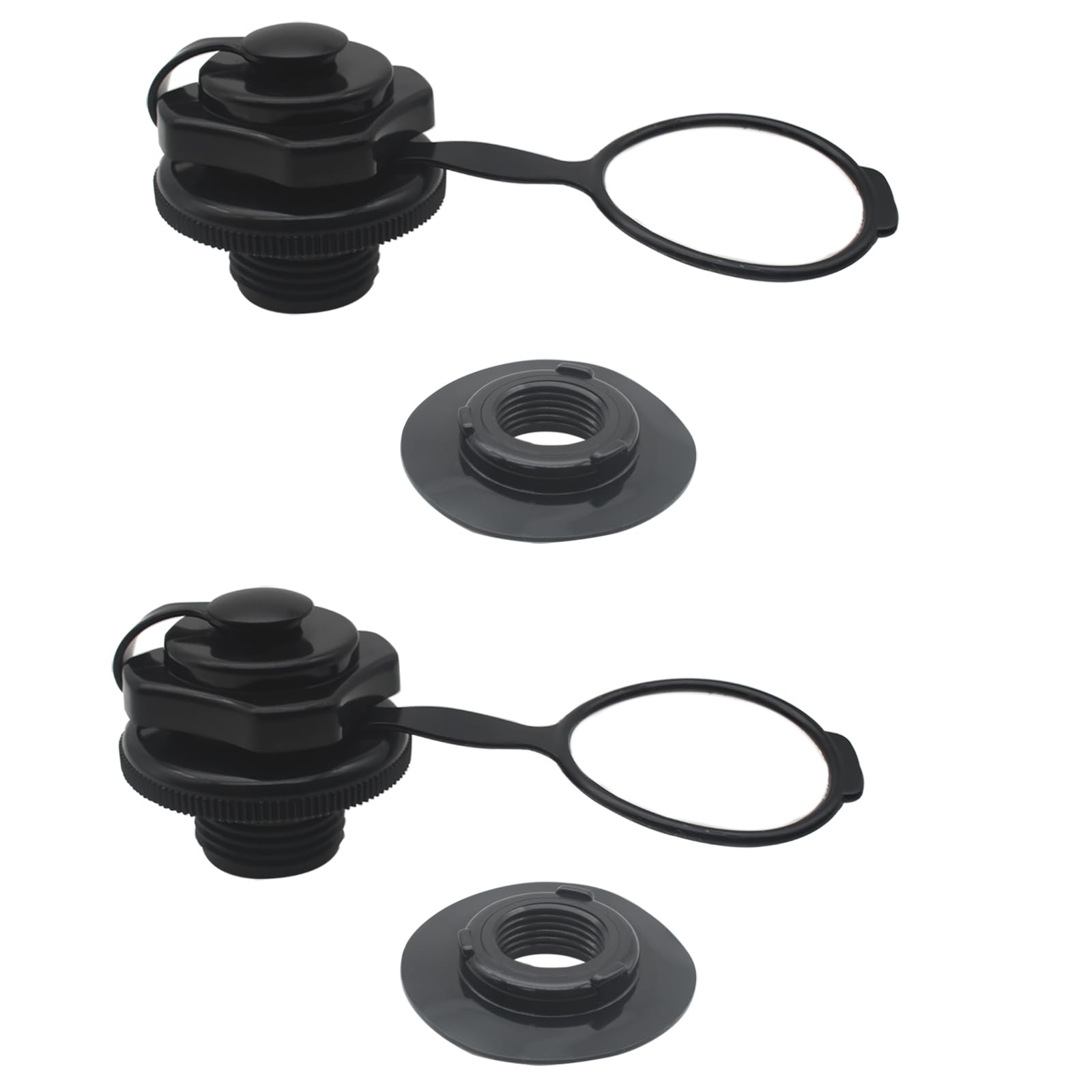 OZXNO 2 Pcs Inflatable Boat Air Valve with Rubber Mat 22mm Plastic Air Valve Caps for Inflatables Towable Tube Plug for Inflatab