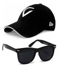 Pass Pass Baseball Cap & Square Sunglasses Combo For Men & Boys | Adjustable Cotton Sports Cap | Stylish Summer Outdoor Accessor