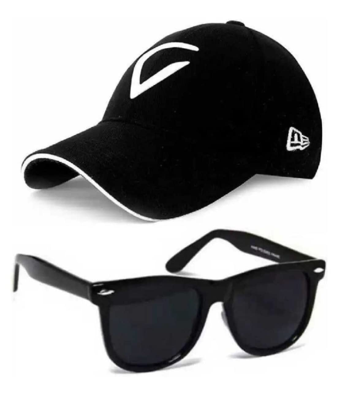 Pass Pass Baseball Cap & Square Sunglasses Combo For Men & Boys | Adjustable Cotton Sports Cap | Stylish Summer Outdoor Accessor