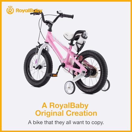 Royalbaby Freestyle Outdoor Childrens Bicycle Dual Handbrakes Sporty Kid Bike with Training Wheels and Adjustable Seat, 12 Inch