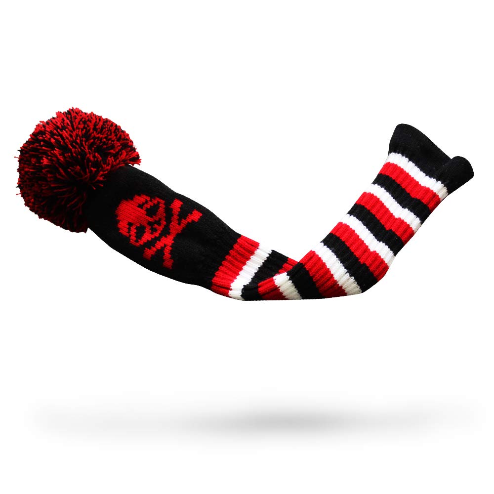 Scott Edward Knit Golf Club Covers With A Fluffy Pom Set Of 4 Mysterious And Dangerous Red Skull Head Design Driver Cover 1 Fair