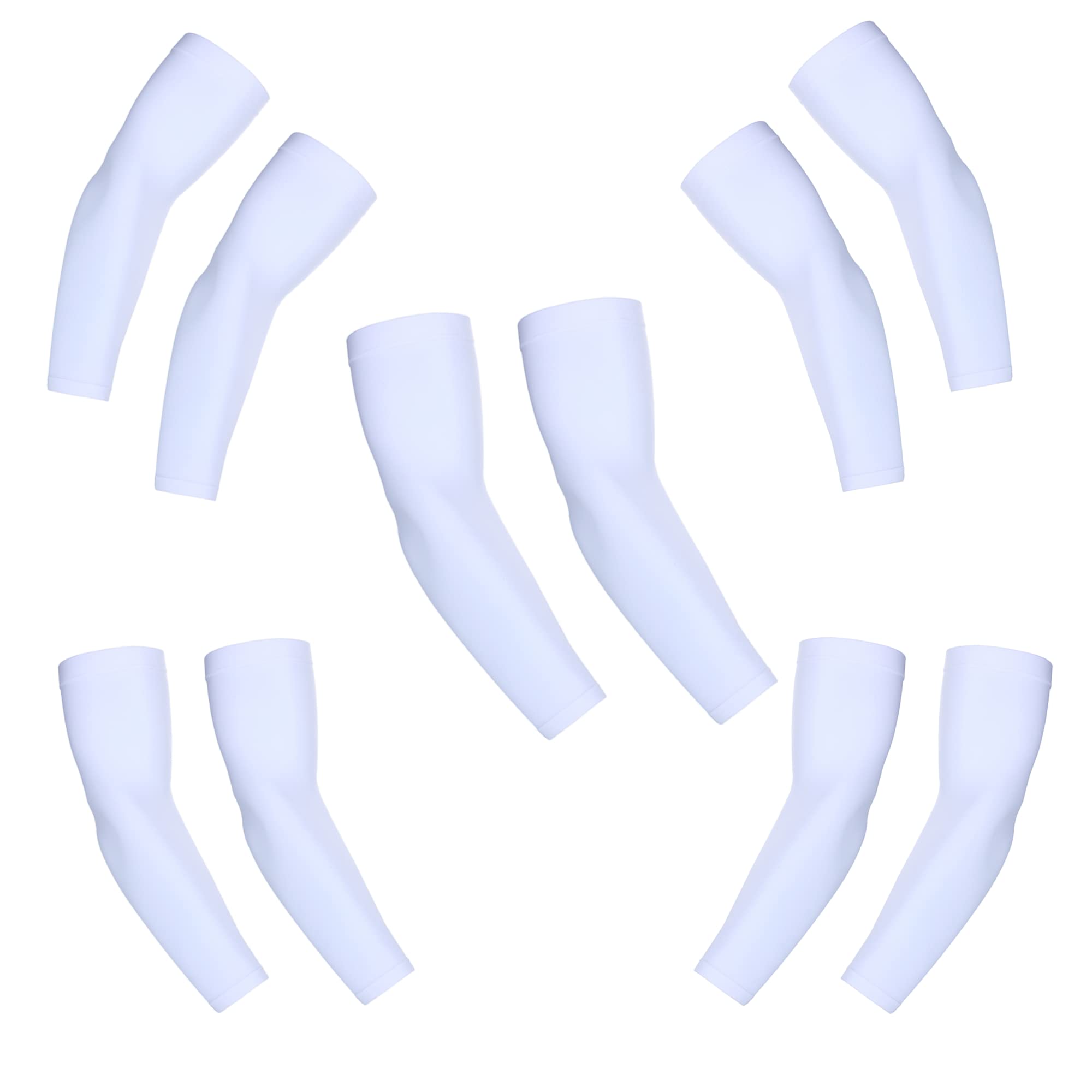 Kuhnmarvin Women Compression Arm Sleeves For Men To Cover Arms Tattoo Cover-Up Volleyball Sleeve Softball Pickleball (5Pairs Whi