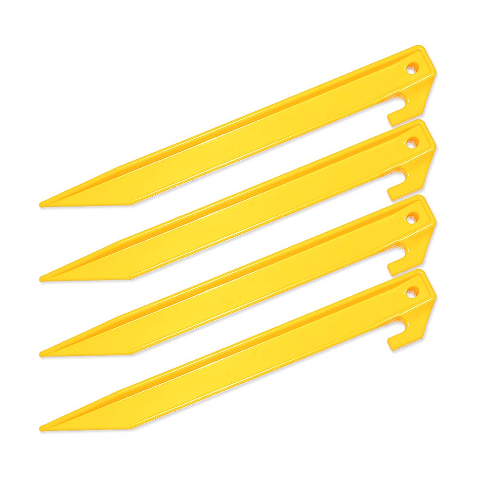 Hikemax 10 Pack Plastic Tent Stakes - 9 Inch Heavy Duty Beach Tent Pegs Canopy Stakes - Essential Gear For Camping, Backpacking,