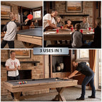 Freetime Fun 3 In 1 Multi Game 7 Ft Pool Table With Dining Top And Ping Pong Table, Includes Billiard Accessories And Tennis Pad