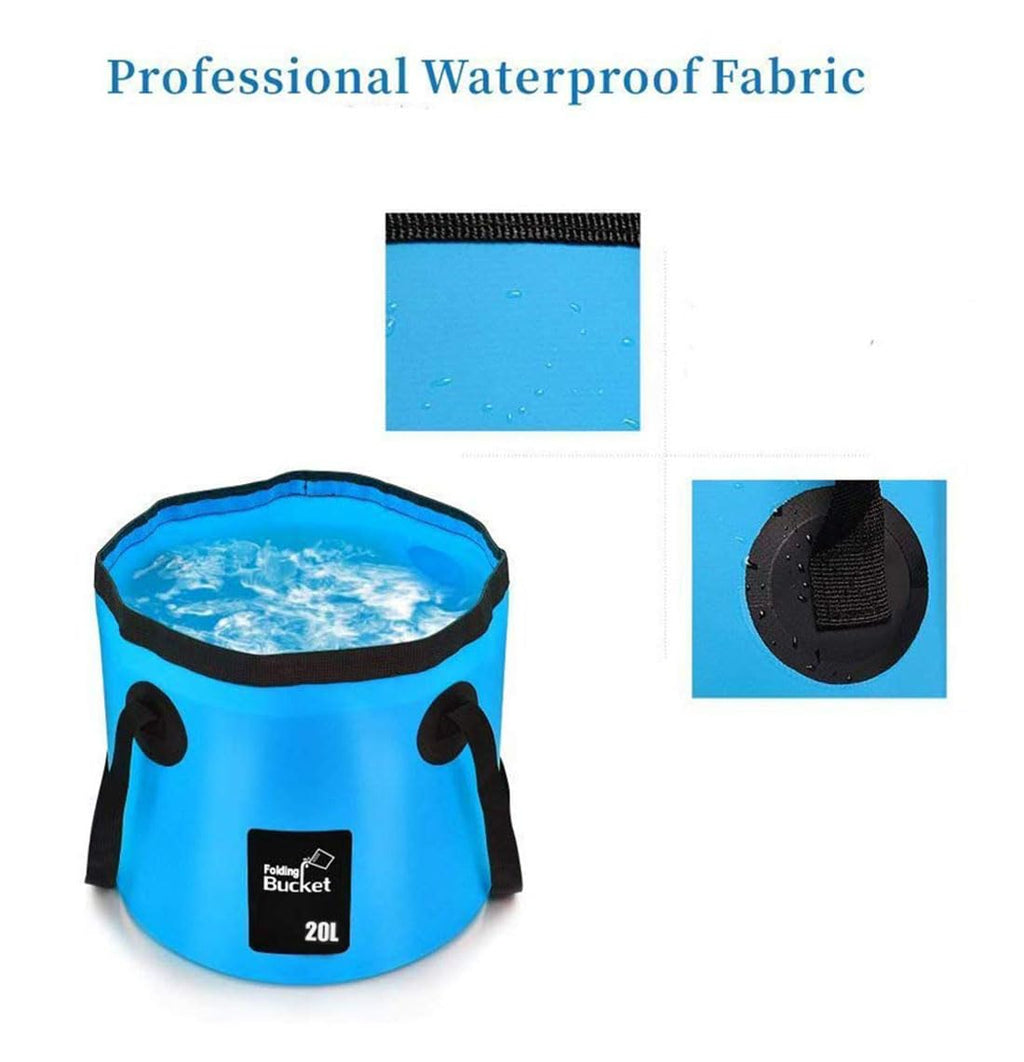 Banchelle Collapsible Bucket Camping Water Storage Container 20 L (5 Gallon) Portable Folding Foot Bath Tub Wash Basin For Trave