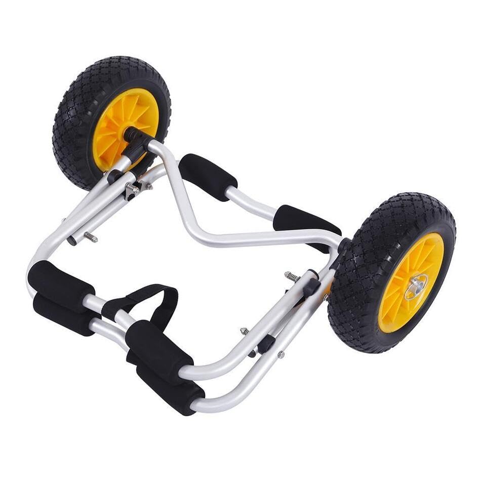 Kayak Cart Dolly Wheels Trolley - Kayaking Accessories Best For Beach Tires Transport Canoe Fishing Jon Boat Carrier Caddy Scupp