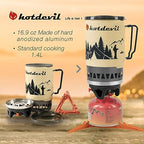 Hotdevil (1.4-Litre) Backpacking Camping Stove Portable Cooking System With Piezo Ignition, Outdoor Mini Burner Camping Stove Ki