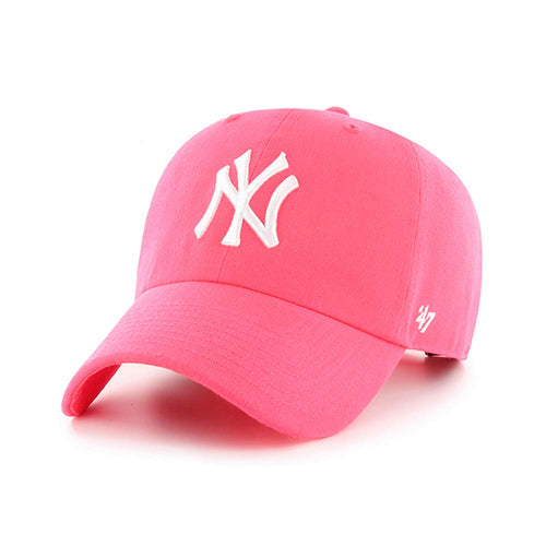 '47 New York Yankees Adjustable Cap Clean Up Mlb, White, Pink, One Size