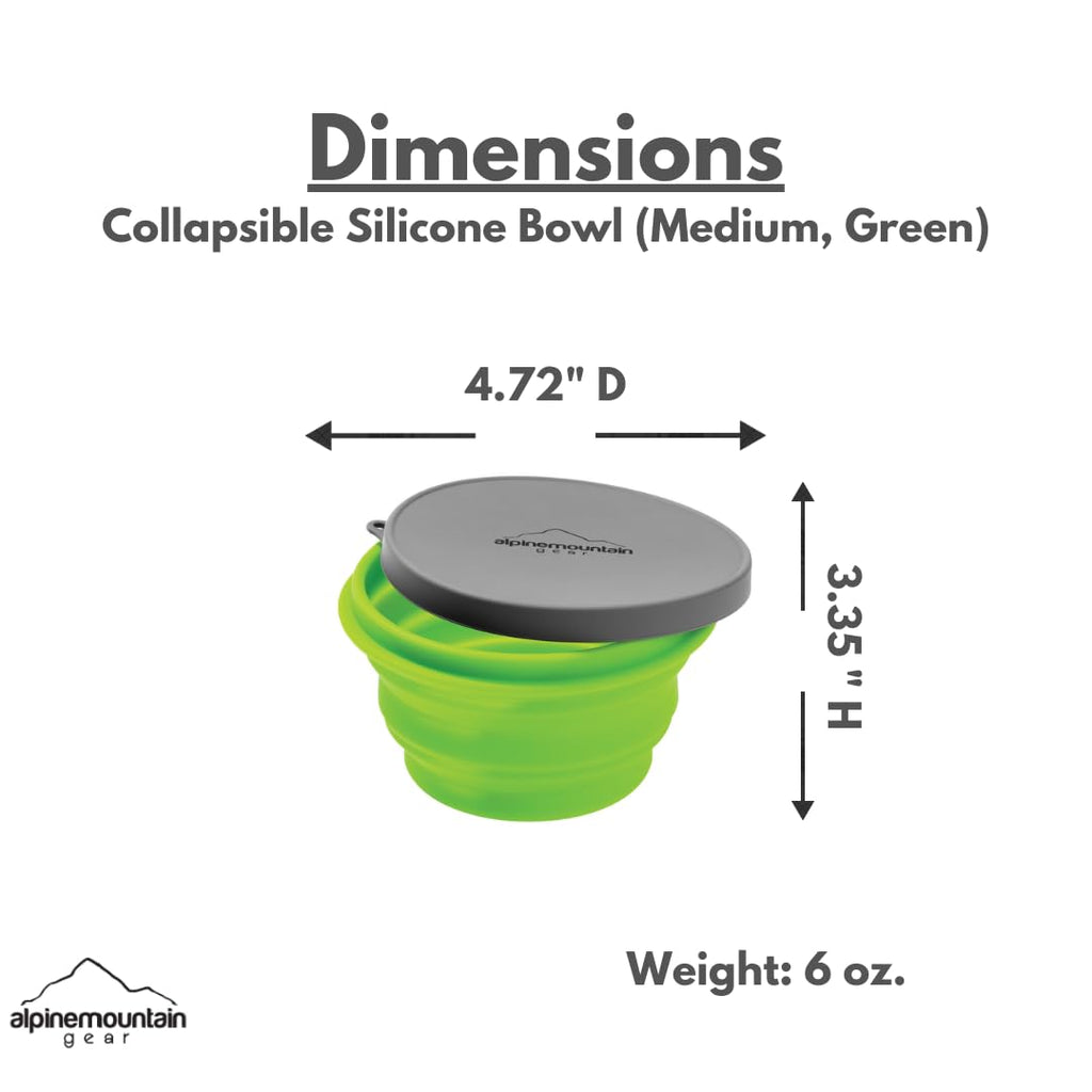 Collapsible Silicone Bowl With Lid For Camping And Backpacking - Camping Dishware Gear Essentials In Small/Medium/Large (Made By