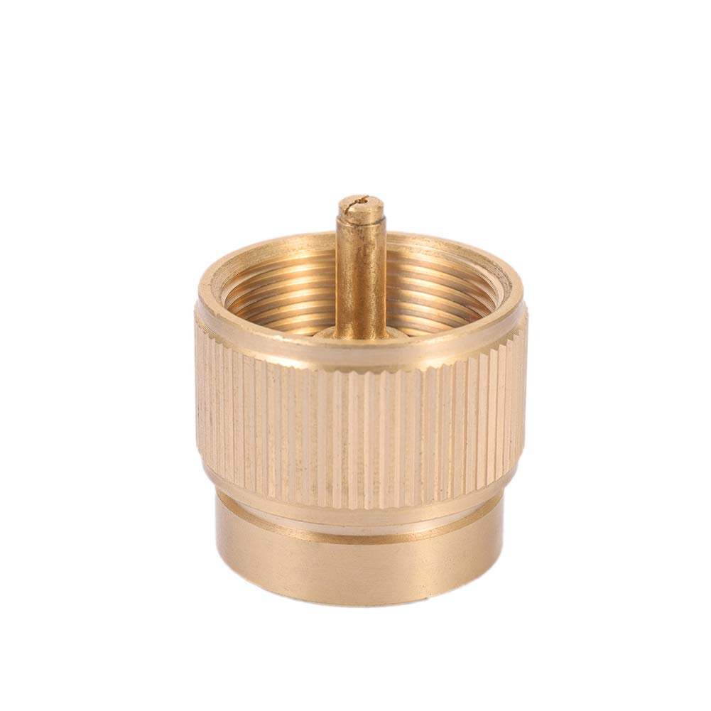 Roulipouli 2 Pieces Camping Stove Adapter, 1Lb Small Propane Tank Input And En417 Lindal Valve Cylinder Output Lpg Canister Conv