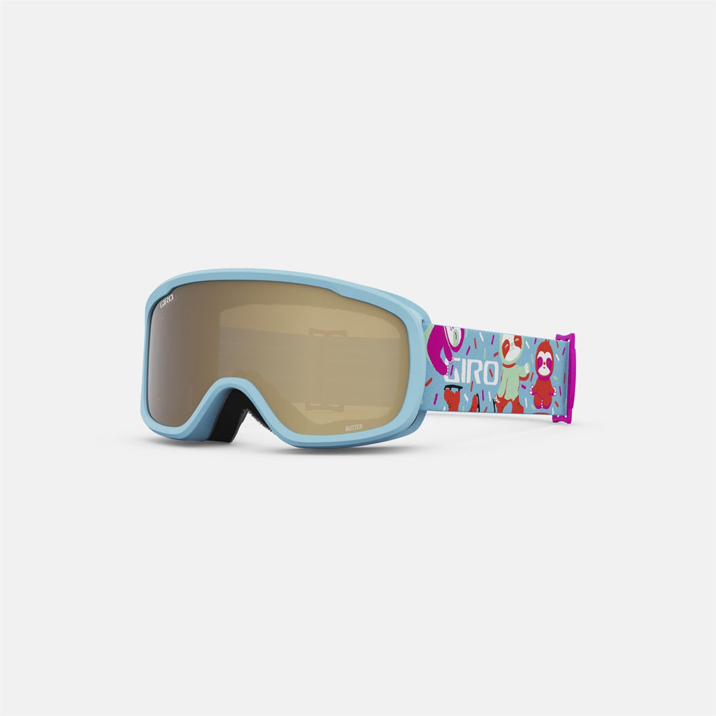 Giro Buster Kids Ski Goggles - Snowboard Goggles For Youth, Boys & Girls - Light Harbor Blue Phil Strap With Amber Rose Lens