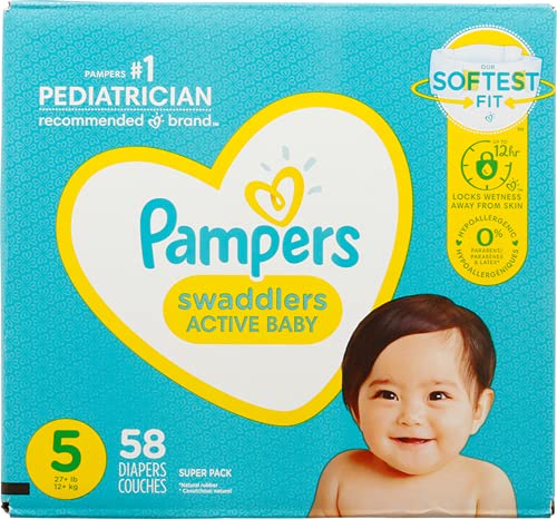Pampers Swaddlers Active Baby Diaper Size 5 58 Count