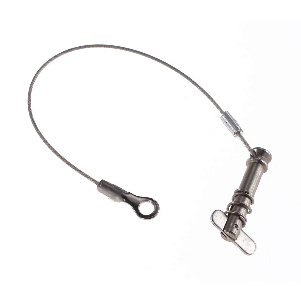 Attwood 66202-3 Heavy-Duty Tethered Spring-Loaded 1/4-Inch Clevis Pin With Cable Lanyard Silver