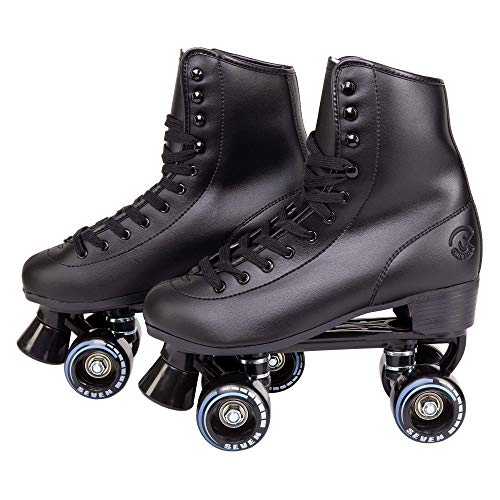 C Seven C7Skates Quad Roller Skates | Retro Design (Black, Women'S 11 / Men'S 10)