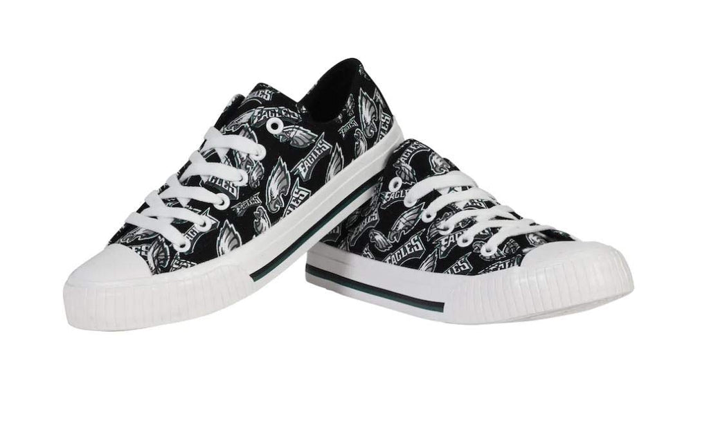 FOCO Philadelphia Eagles NFL Womens Glitter Low Top Canvas Shoes - 7