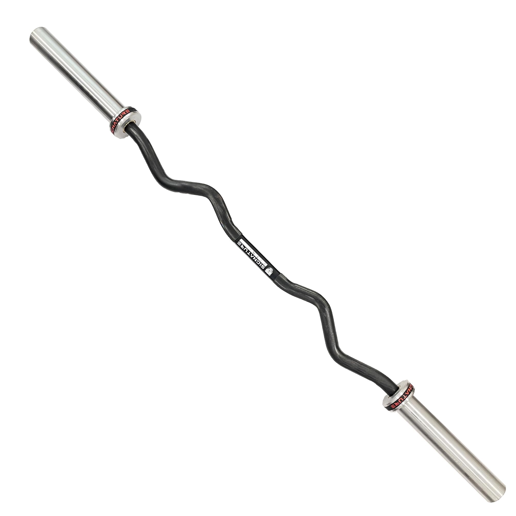 Fitvids Olympic Barbell Bar 48 - 2-Inch Curl Bar for Weight Lifting - 48 - Black-Chrome