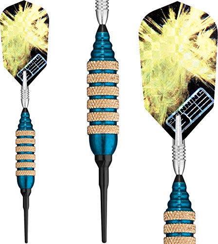 Viper Spinning Bee Soft Tip Darts With Casemaster Storage/Travel Case, Blue, 16 Grams