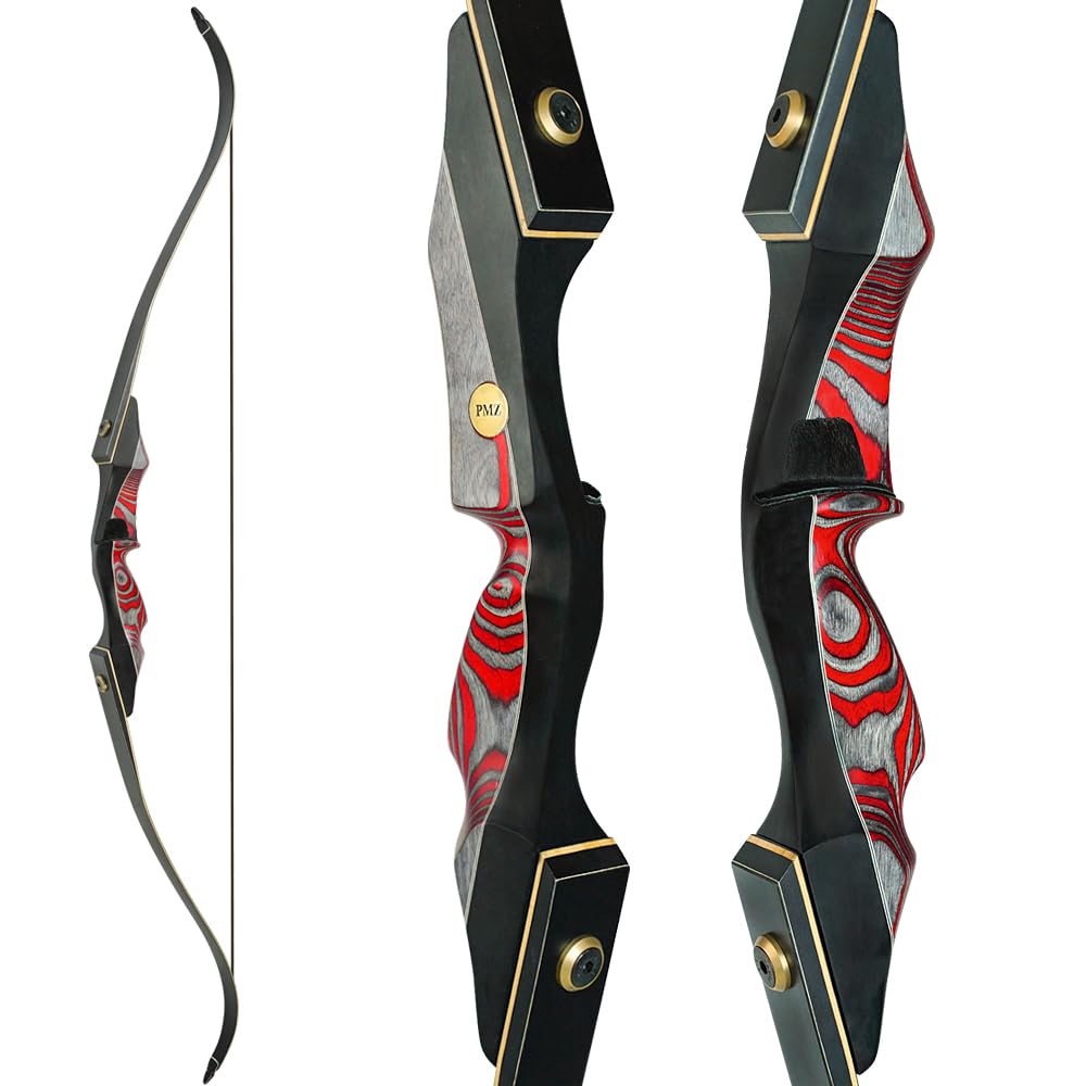 Pmz Recurve Bow And Arrow, Newset Professional Aldults Archery Hunting Bow, 60'' Wooden Takedown Bow, For Youth Beginners To Adv