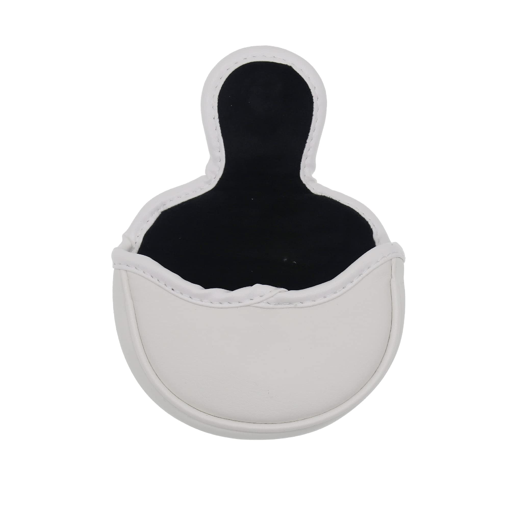 Histar Pebble Beach Magnetic Closure Golf Small Mallet Shaped Putter Cover For Scotty Cameron (White)