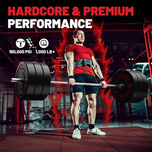 Papababe Olympic Bar 7-Foot Solid Chrome Barbell Weights Lifting Power Lifting (2-Inch)