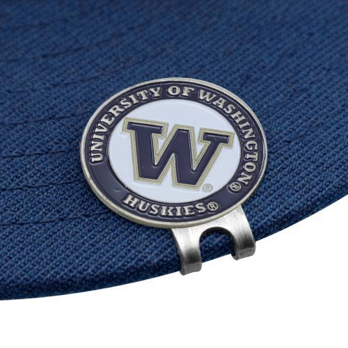 Team Golf NCAA Washington Huskies Cap Clip With 2 Golf Ball Markers Golf Cap Clip with 2 Removable Double-Sided Enamel Magnetic 